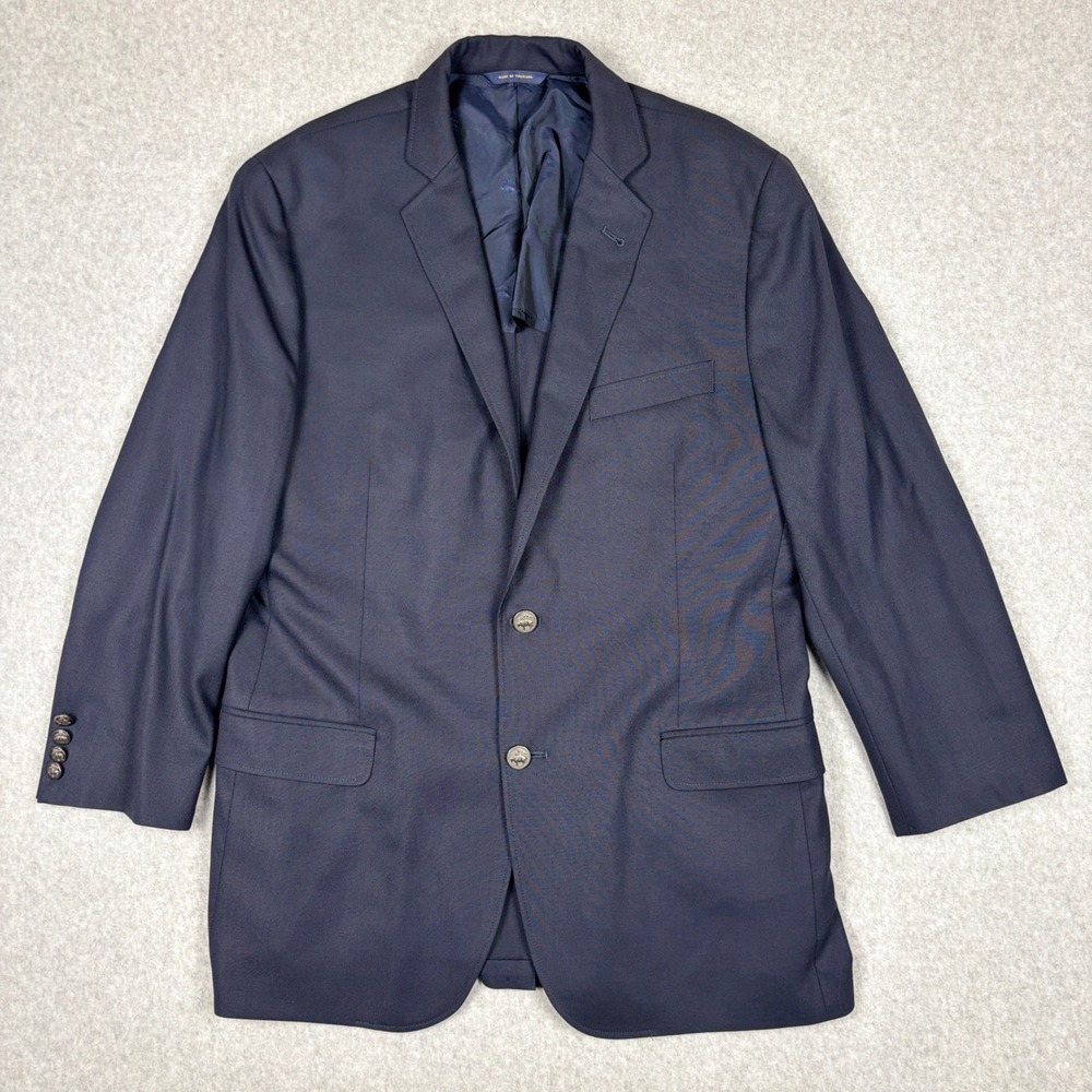 Brooks Brothers 1818 Fitzgerald Comero Hopsack Navy Wool Blazer 43R Half Lined